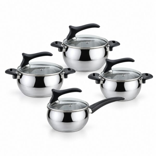 8-Piece Polished Metal Cookware Set 8-Piece Polished Metal Cookware Set