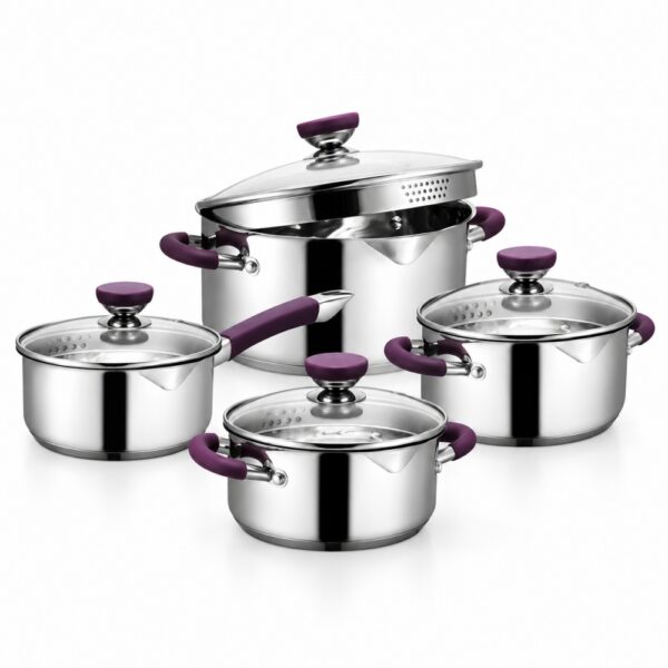 8-Piece Polished Metal Cookware Set 8-Piece Polished Metal Cookware Set