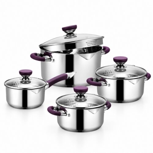 8-Piece Polished Metal Cookware Set