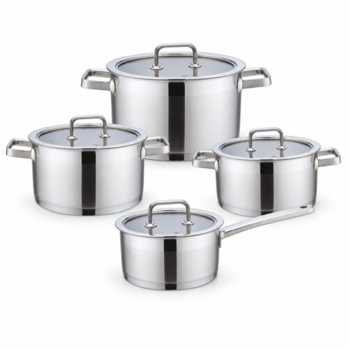 8-Piece Polished Metal Cookware Set