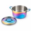 8-Piece Rainbow Cookware Set with Clear Lids for Wholesale