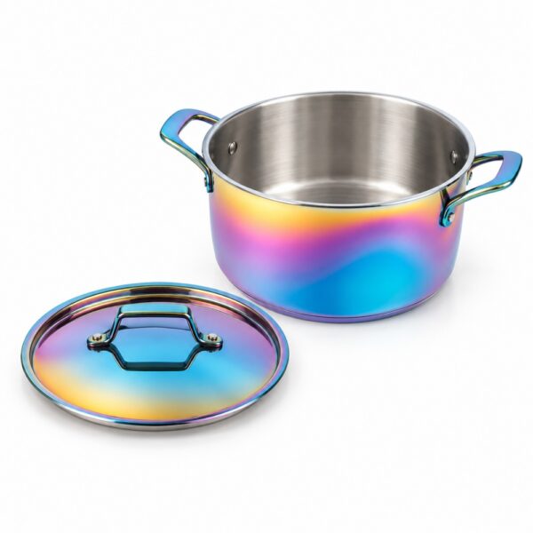 8-Piece Rainbow Cookware Set with Clear Lids for Wholesale