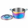 8-Piece Rainbow Cookware Set with Clear Lids for Wholesale