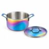 8-Piece Rainbow Cookware Set with Clear Lids for Wholesale