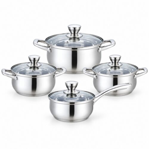 8-Piece Saucepan & Casserole Set with Glass Lids 8-Piece Saucepan & Casserole Set with Glass Lids