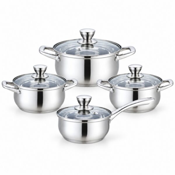 8-Piece Saucepan & Casserole Set with Glass Lids 8-Piece Saucepan & Casserole Set with Glass Lids