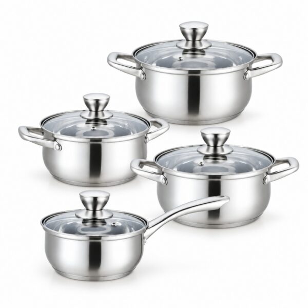 8-Piece Saucepan & Casserole Set with Glass Lids 8-Piece Saucepan & Casserole Set with Glass Lids