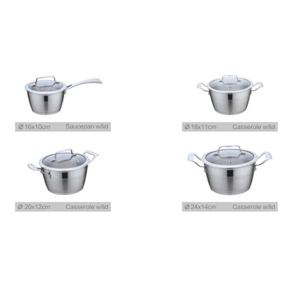 8-Piece Silver-Tone Metal Cookware Set 8-Piece Silver-Tone Metal Cookware Set