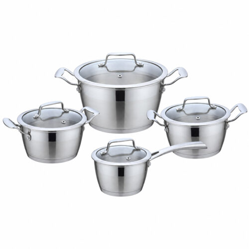 8-Piece Silver-Tone Metal Cookware Set