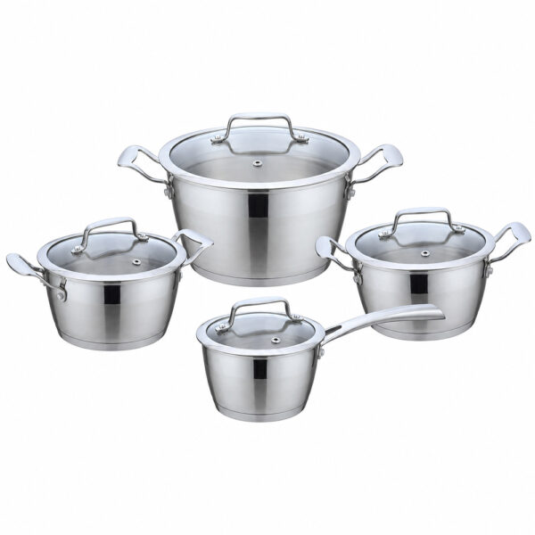 8-Piece Silver-Tone Metal Cookware Set 8-Piece Silver-Tone Metal Cookware Set