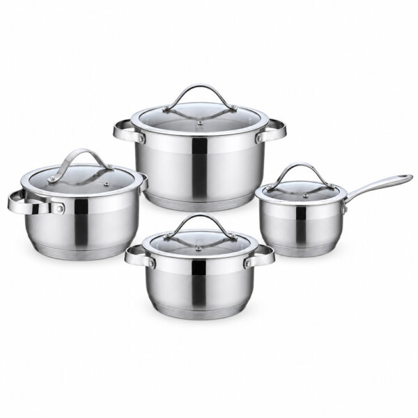 8-Piece Stainless Steel Cookware Set 8-Piece Stainless Steel Cookware Set