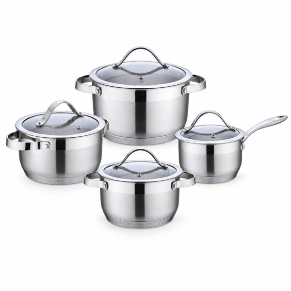 8-Piece Stainless Steel Cookware Set 8-Piece Stainless Steel Cookware Set