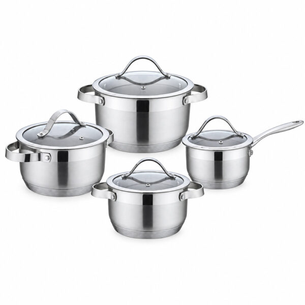 8-Piece Stainless Steel Cookware Set 8-Piece Stainless Steel Cookware Set