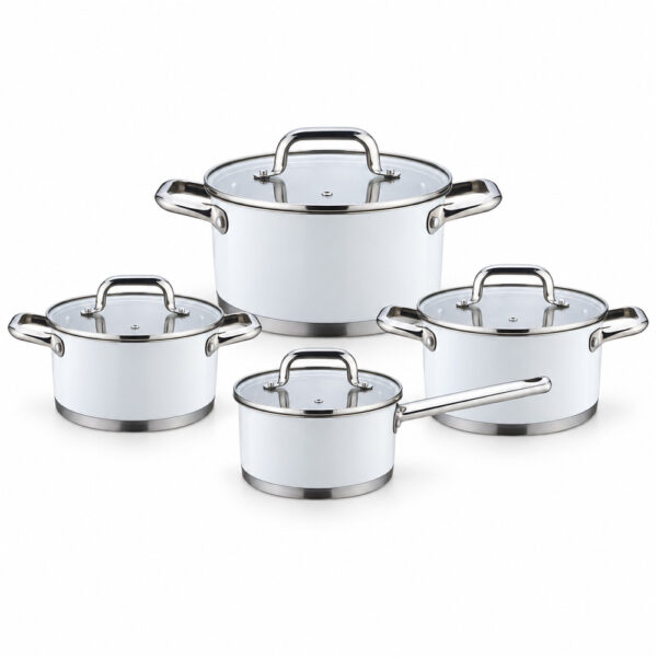 8-Piece White Cookware Set 8-Piece White Cookware Set