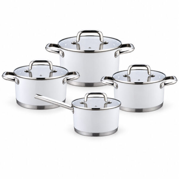 8-Piece White Cookware Set 8-Piece White Cookware Set