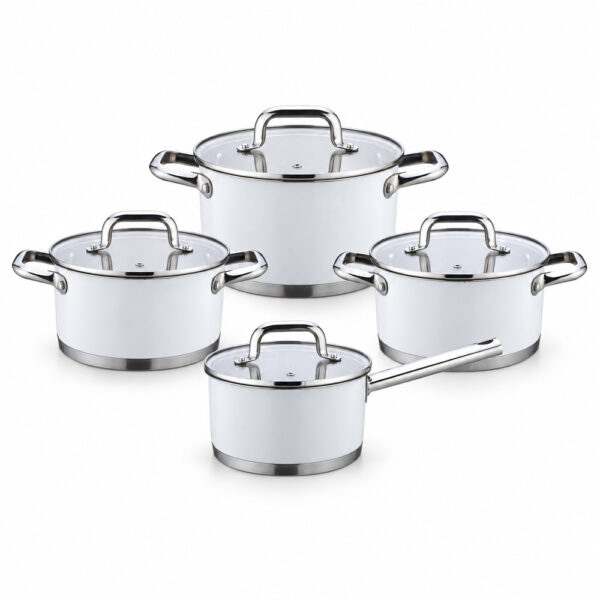 8-Piece White Cookware Set 8-Piece White Cookware Set