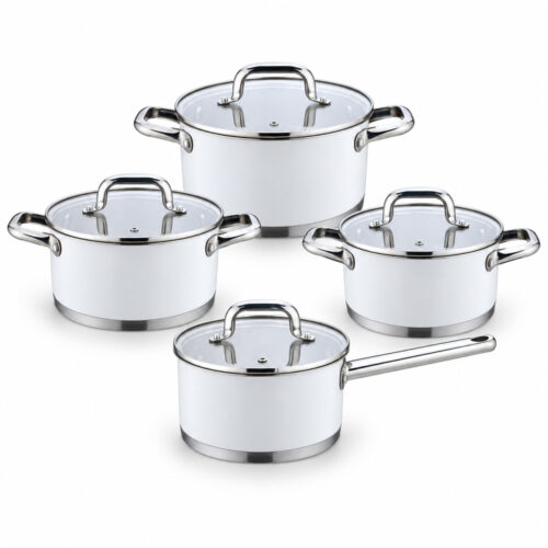 8-Piece White Cookware Set 8-Piece White Cookware Set