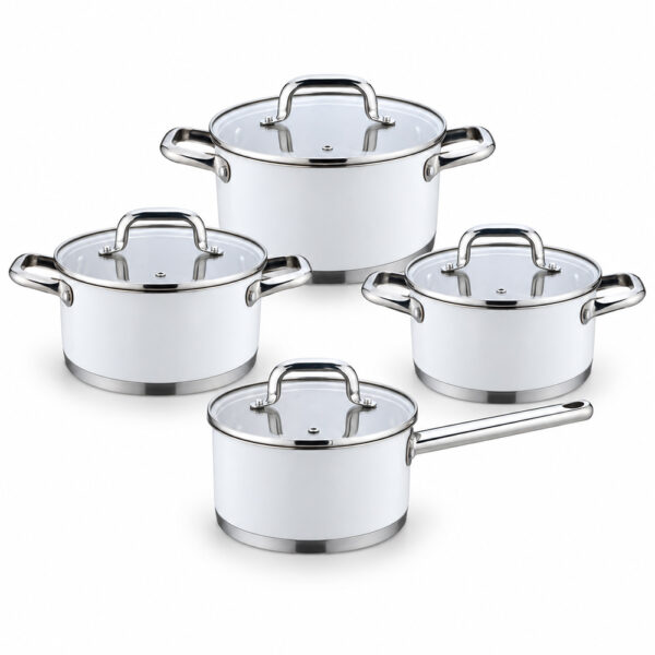 8-Piece White Cookware Set 8-Piece White Cookware Set