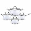 8-Piece White Saucepan and Casserole Cookware Set 8-Piece White Saucepan and Casserole Cookware Set