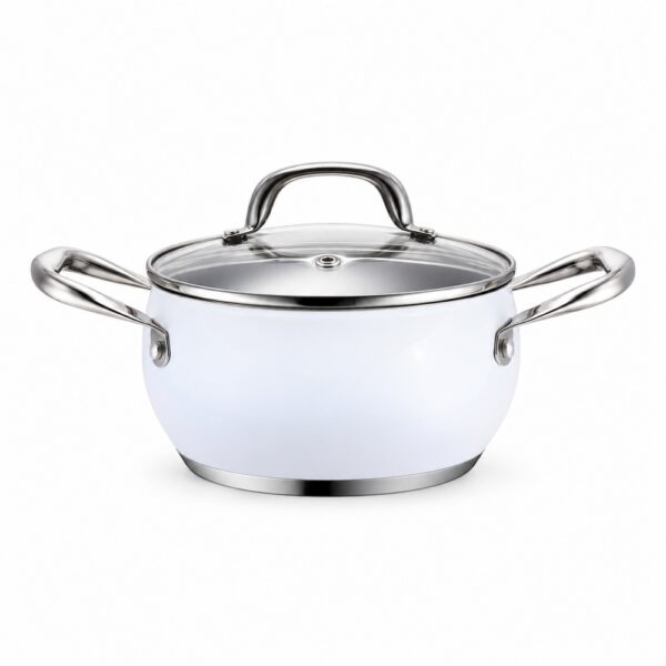 8-Piece White Saucepan and Casserole Cookware Set 8-Piece White Saucepan and Casserole Cookware Set