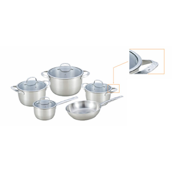 9-Piece Cookware Set with Glass Lids Wholesale Supply 9-Piece Cookware Set with Glass Lids Wholesale Supply