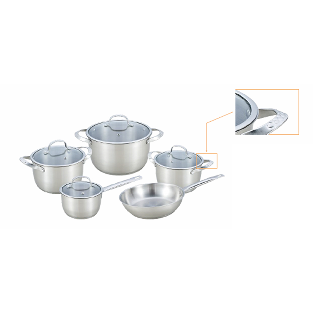 9-Piece Cookware Set with Glass Lids Wholesale Supply