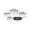 9-Piece Metal Cookware Set with Lids Wholesale Supply 9-Piece Metal Cookware Set with Lids Wholesale Supply