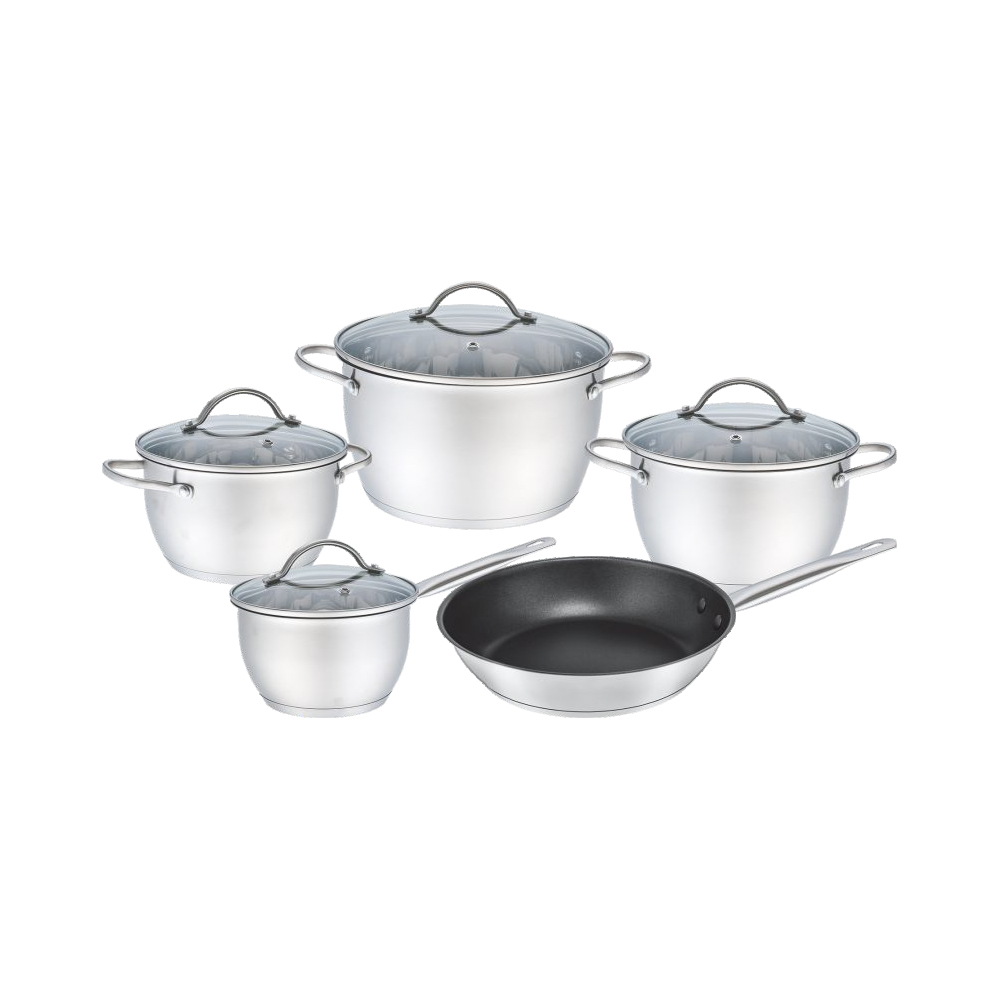 9-Piece Metal Cookware Set with Lids Wholesale Supply