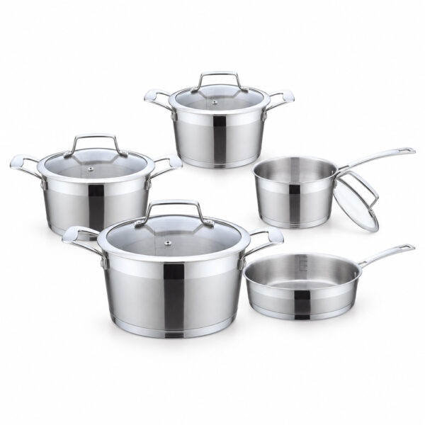 9-Piece Polished Metal Cookware Set