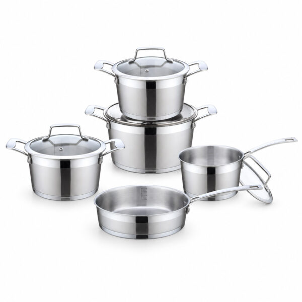 9-Piece Polished Metal Cookware Set