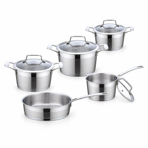 9-Piece Polished Metal Cookware Set