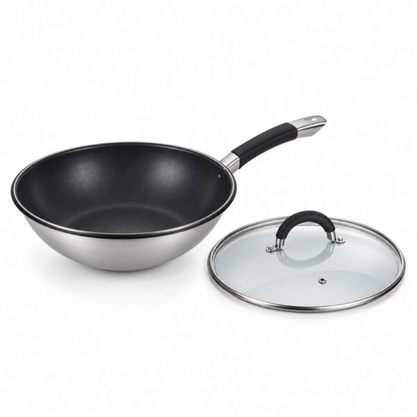 Chinese Wok with Glass Lid, 2832 cm Wholesale Supplier Chinese Wok with Glass Lid, 2832 cm Wholesale Supplier