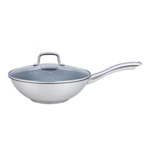 Chinese Wok with Glass Lid Wholesale Supplier 2832 cm Sizes Chinese Wok with Glass Lid Wholesale Supplier 2832 cm Sizes