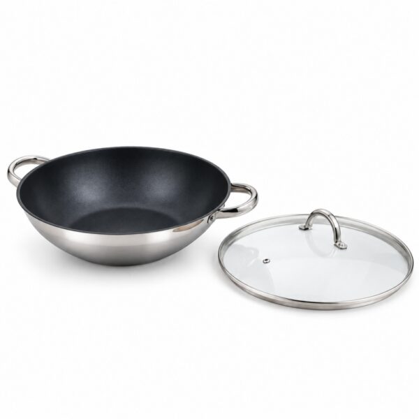 Chinese Wok with Glass Lid and Dual Handles for Wholesale Chinese Wok with Glass Lid and Dual Handles for Wholesale
