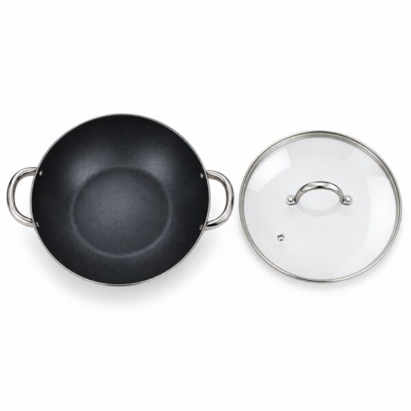 Chinese Wok with Glass Lid and Dual Handles for Wholesale Chinese Wok with Glass Lid and Dual Handles for Wholesale