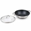 Chinese Wok with Glass Lid and Dual Handles for Wholesale Chinese Wok with Glass Lid and Dual Handles for Wholesale