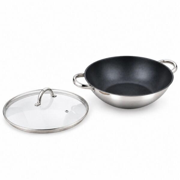 Chinese Wok with Glass Lid and Dual Handles for Wholesale Chinese Wok with Glass Lid and Dual Handles for Wholesale