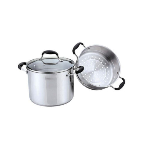 Couscous Pot with Steamer Insert and Glass Lid