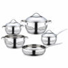 Decorative Polished Metal 9-Piece Cookware Wholesale Set Decorative Polished Metal 9-Piece Cookware Wholesale Set