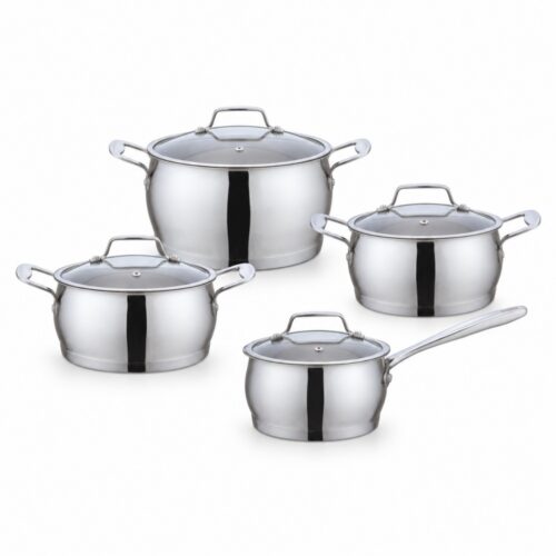 Eight-Piece Silver-Tone Cookware Set Eight-Piece Silver-Tone Cookware Set