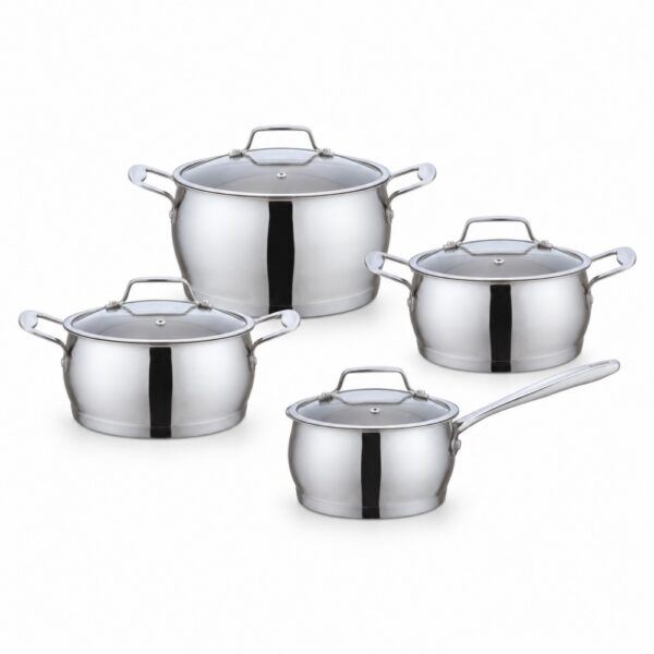 Eight-Piece Silver-Tone Cookware Set
