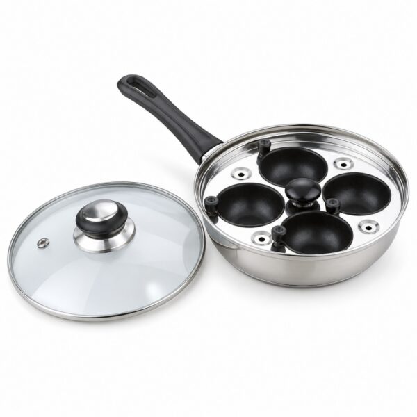 Four-Cup Egg Poacher with Glass Lid Four-Cup Egg Poacher with Glass Lid