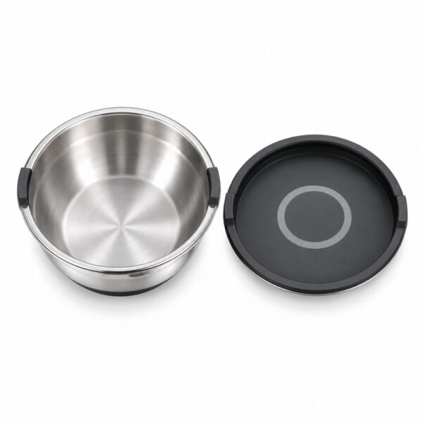 Four Lidded Salad Bowls in Silver Tone for Wholesale Supply