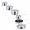 Mixed Cookware Range with Metal Handles and Lids