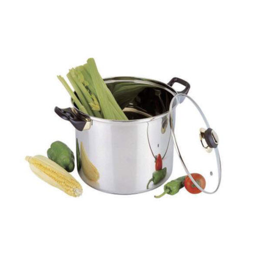 Polished Metal Stockpot with Glass Lid Wholesale Supply