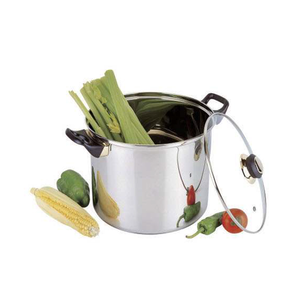 Polished Metal Stockpot with Glass Lid Wholesale Supply