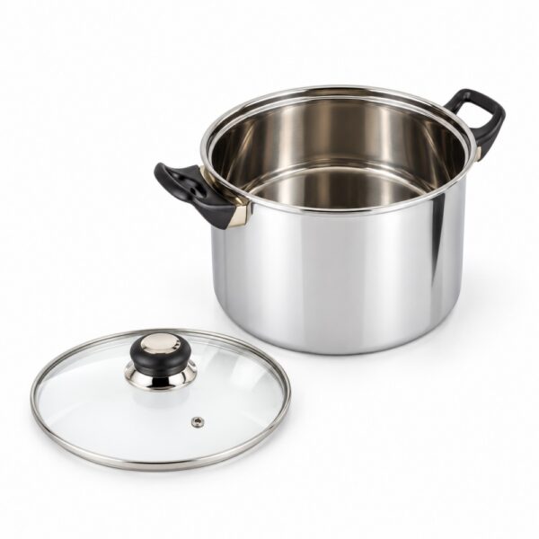 Polished Metal Stockpot with Glass Lid Wholesale Supply Polished Metal Stockpot with Glass Lid Wholesale Supply