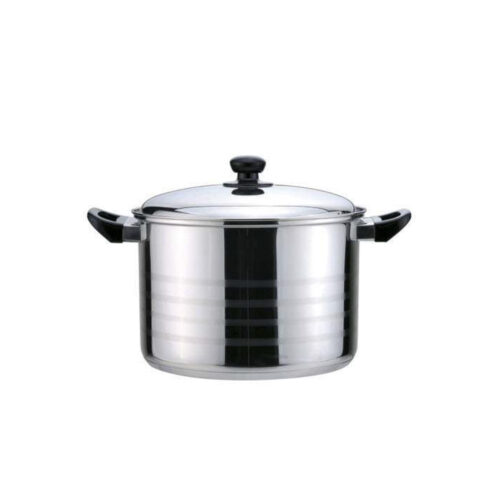 Polished Metal Stockpot with Lid
