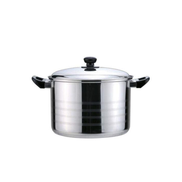 Polished Metal Stockpot with Lid