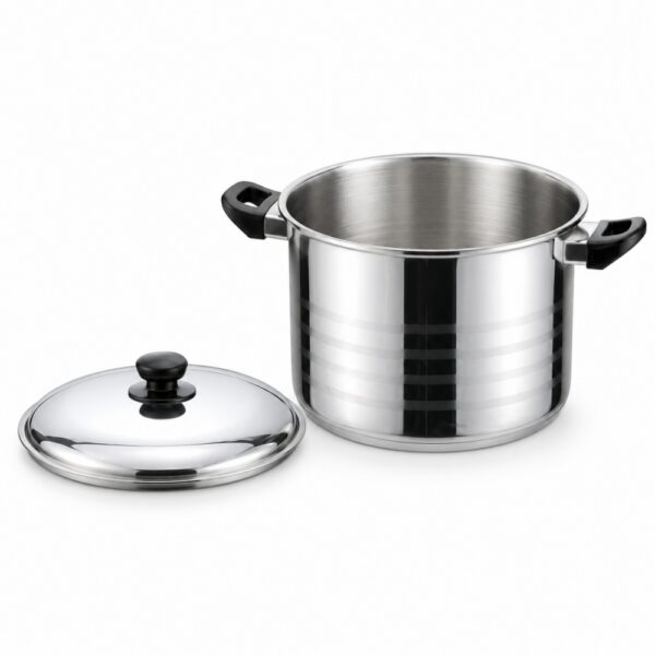 Polished Metal Stockpot with Lid